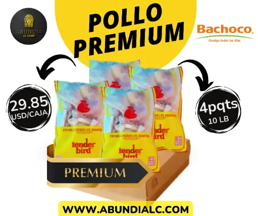 Cajas de pollo 40lb (4 paquetes de 10lb por caja)